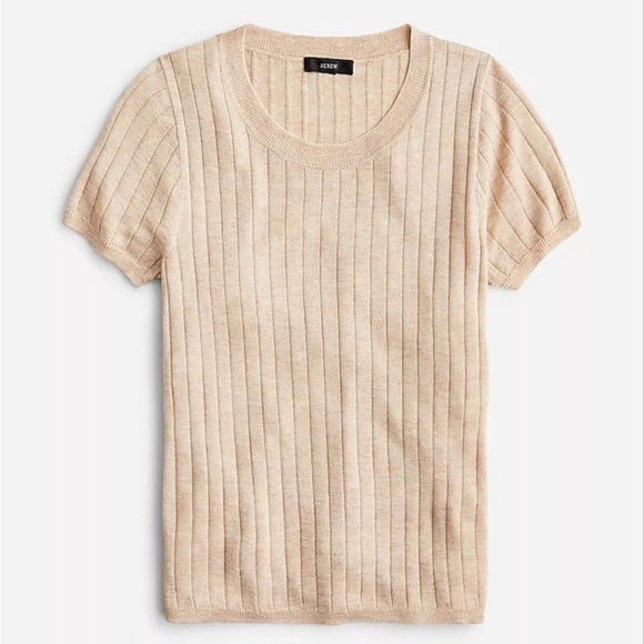 J. Crew Women’s Silk-Cashmere Blend Cropped Shirt Heathered Sandy Beach 2X - Picture 2 of 10